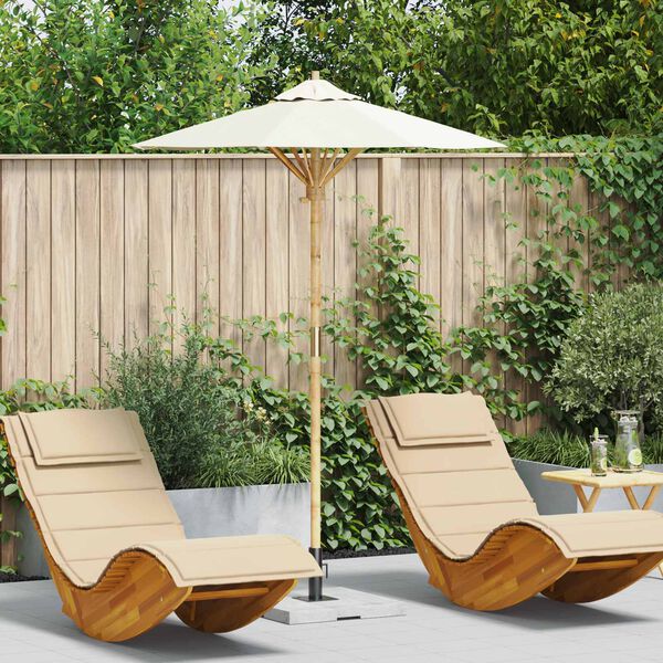 vidaXL Garten-Sonnenschirm Cremewei&szlig; &Oslash; 270 x 260 cm Bambus
