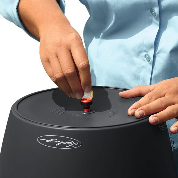 LECHUZA Pflanzgefäß CLASSICO Color 21 ALL-IN-ONE Schiefergrau