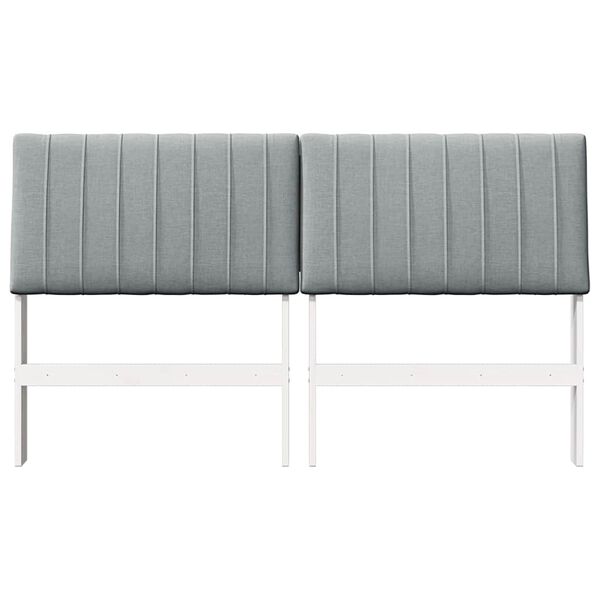 vidaXL Gepolstertes Kopfteil Hellgrau 150 cm Massives Kiefernholz