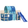 vidaXL Kinderhochbett mit Tunnel Blau 80x200 cm Massivholz Kiefer