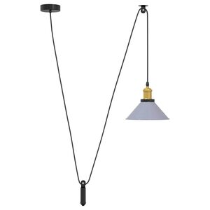 vidaXL Pendelleuchte H&ouml;henverstellbar E27 Grau Gl&auml;nzend &Oslash; 22 cm Metall