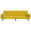 vidaXL Schlafsofa 2-Sitzer mit 2 Kissen Gelb Samt