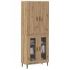 vidaXL Highboard 2 pcs Altholz Engineered Wood und Glas