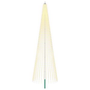 vidaXL Weihnachtsbaum-Lichterkette mit Erdspie&szlig; und Fahnenmast 500 cm