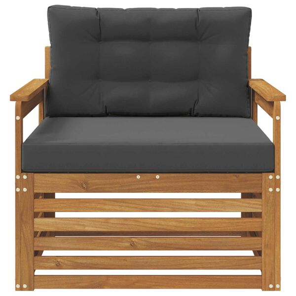 vidaXL Outdoor-Sofagarnitur Massives Akazienholz und Polyester Natur