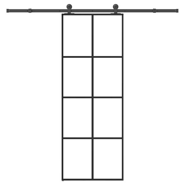vidaXL Schiebet&uuml;r mit Beschlag 76x205 cm ESG-Glas & Aluminium