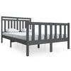 vidaXL Massivholzbett Grau 135x190 cm