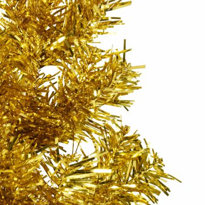 vidaXL Künstlicher Halb-Weihnachtsbaum mit Ständer Schlank Gold 120 cm