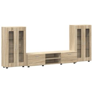 vidaXL TV-Schrankset mit Regal FLORIN 3 pcs Sonoma-Eiche Holzwerkstoff