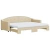 vidaXL Tagesbett Ausziehbar mit Matratzen Creme 80x200 cm Stoff