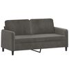 vidaXL 2-Sitzer-Sofa mit Kissen Dunkelgrau 140 cm Samt