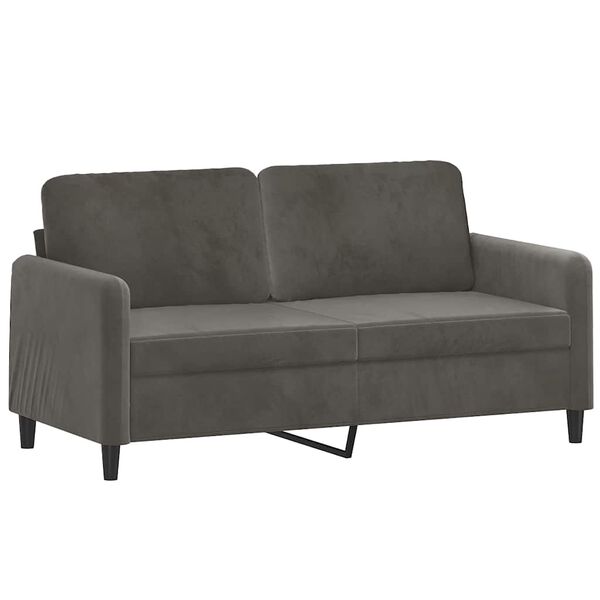 vidaXL 2-Sitzer-Sofa mit Kissen Dunkelgrau 140 cm Samt