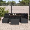 vidaXL Garten-Sofa-Set mit Speicher 7 pcs Schwarz Poly Rattan