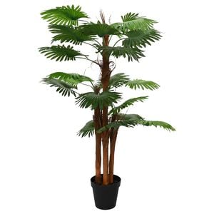 vidaXL K&uuml;nstliche F&auml;cherpalme Gr&uuml;n 60 x 25 x 170 cm Stoff und Bambus