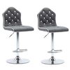 vidaXL Barhocker 2 Stk. Grau Kunstleder