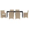 vidaXL Garten Essgruppe 7 pcs Beige Poly-Rattan