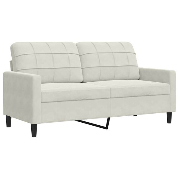 vidaXL 2-Sitzer-Sofa Creme 140 cm Samt