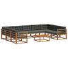 vidaXL Outdoor-Sofagarnitur mit Kissen 10 pcs Natur und Anthrazit