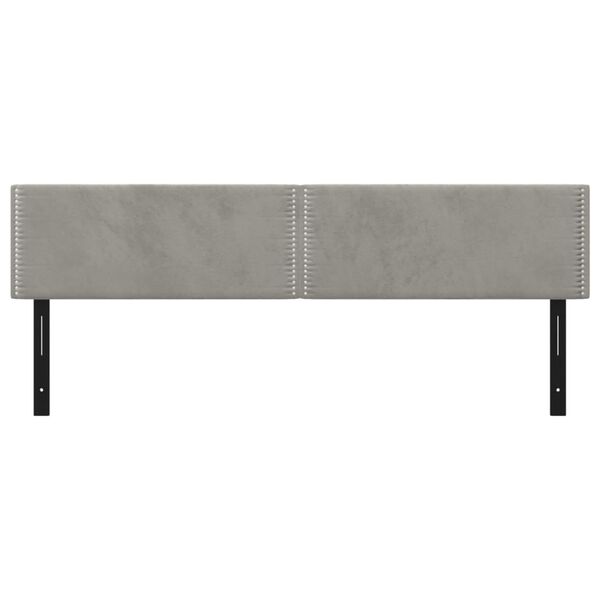 vidaXL Kopfteile 2 Stk. Hellgrau 90x5x78/88 cm Samt