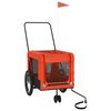 vidaXL Fahrradanh&auml;nger Hunde Orange und Schwarz Oxford-Gewebe & Eisen