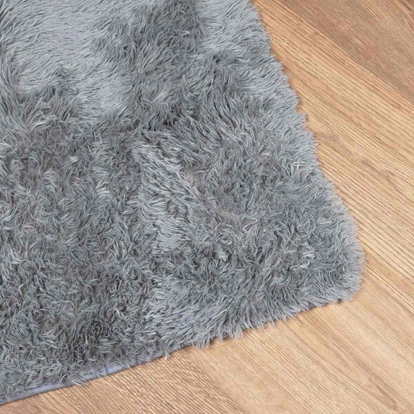 vidaXL Teppich Shaggy Hochflor NAVARRA Hellgrau 200x290 cm Polyester