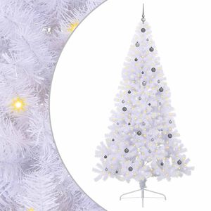 vidaXL K&uuml;nstlicher Weihnachtsbaum Wei&szlig; 240 cm PVC und Stahl