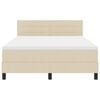 vidaXL Boxspringbett mit Matratze mit LED Creme 140 x 190 cm Stoff