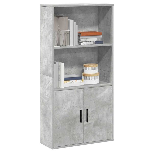 vidaXL B&uuml;cherregal Betongrau 60x24x120 cm Holzwerkstoff