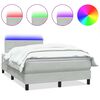 vidaXL Boxspringbett mit Matratze & LED Rosa 90x220 cm Samt