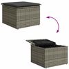 vidaXL Garten-Sofa-Set mit Kissen mit Speicher 6 pcs Grau Poly-Rattan