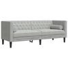 vidaXL Wohnzimmer Couch 2 pcs Hellgrau 194 x 74,5 x 70,5 cm Samt
