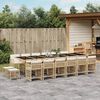 vidaXL 17-tlg. Garten-Essgruppe mit Kissen Beige Poly Rattan