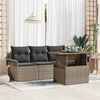 vidaXL Garten-Sofa-Set mit Speicher 5 pcs Grau Poly Rattan