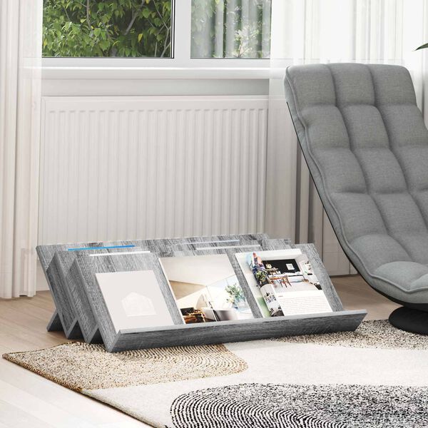 vidaXL Magazinregal Graues Sonoma 90 x 53 x 28,5 cm Holzwerkstoff