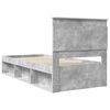 vidaXL Bettrahmen Beton Grau 90 x 190 cm Massives Kiefernholz