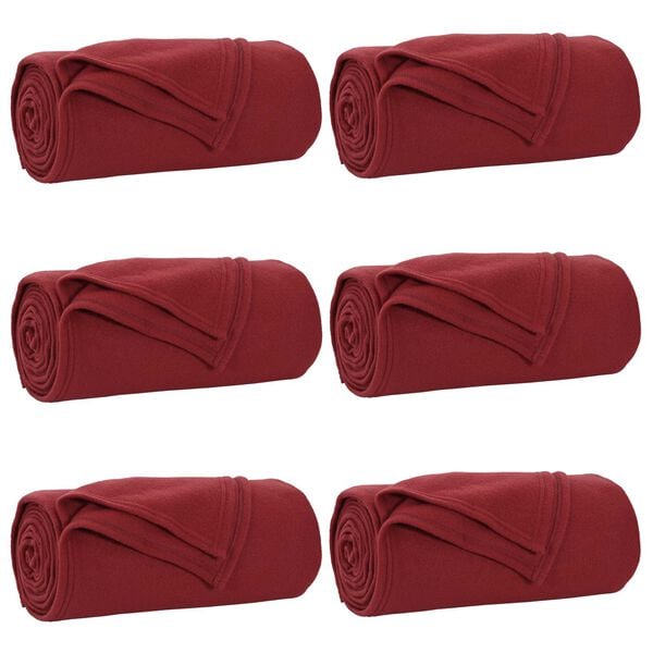 vidaXL Wohndecken 6 pcs Bordeauxrot 200 x 150 cm Fleece
