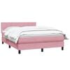 vidaXL Boxspringbett mit Matratze Rosa 160x220 cm Samt