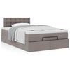 vidaXL Ottoman-Bett mit Matratze Taupe 120x190 cm Stoff