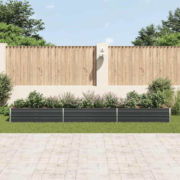 vidaXL Garten-Hochbeet Verzinkter Stahl 480x80x45 cm Anthrazit