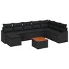 vidaXL Gartensofa-set mit Kissen 9 pcs Schwarz Poly-Rattan