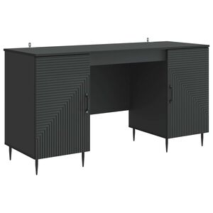 vidaXL Schreibtisch mit Regal Schwarz 142,5 x 50 x 75 cm Holzwerkstoff