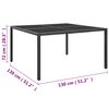 vidaXL Gartentisch Anthrazit 130x130x72 cm Stahl und Glas
