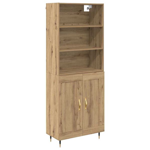 vidaXL Highboard Artisan-Eiche 69,5 x 34 x 180 cm Holzwerkstoff