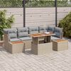 vidaXL Garten-Sofa-Set mit Speicher 10 pcs Beige Poly Rattan