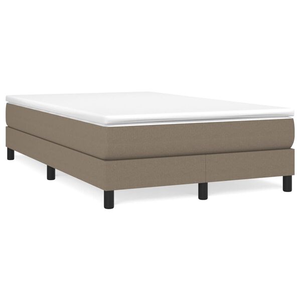 vidaXL Boxspringbett mit Matratze Taupe 120x200 cm Stoff