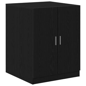 vidaXL Waschmaschinen-Schrank Schwarz Eichen-Optik Holzwerkstoff