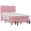 vidaXL Boxspringbett mit Kopfteil Rosa 200 x 140 cm Samt