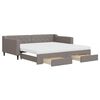vidaXL Tagesbett Ausziehbar mit Schubladen Taupe 100x200 cm Stoff