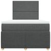 vidaXL Boxspringbett mit Matratze Dunkelgrau 120x190 cm Stoff