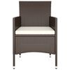 vidaXL 9-tlg. Garten-Essgruppe Poly Rattan Braun